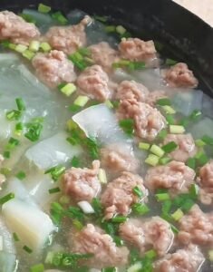 Winter Melon and Vermicelli Stew with Meatballs