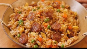 Soy Sauce Fried Rice with Chinese Sausage