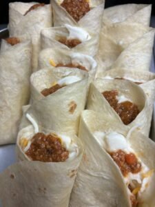 Cheese Mashed Potato and Meat Sauce Wrap
