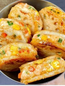 Shrimp and Corn Stuffed Lotus Root